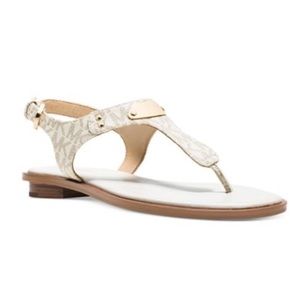 Michael Kors sandals in Vanilla w/ gold buckles